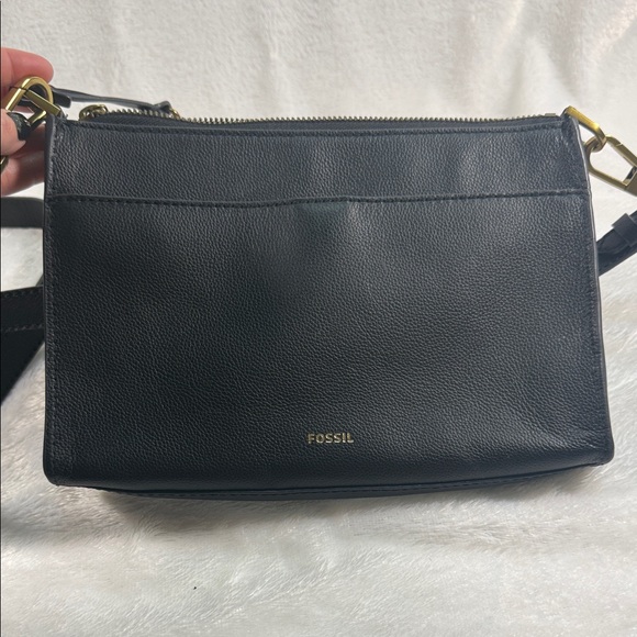 Fossil Black Leather Shoulder Bag - Picture 1 of 11